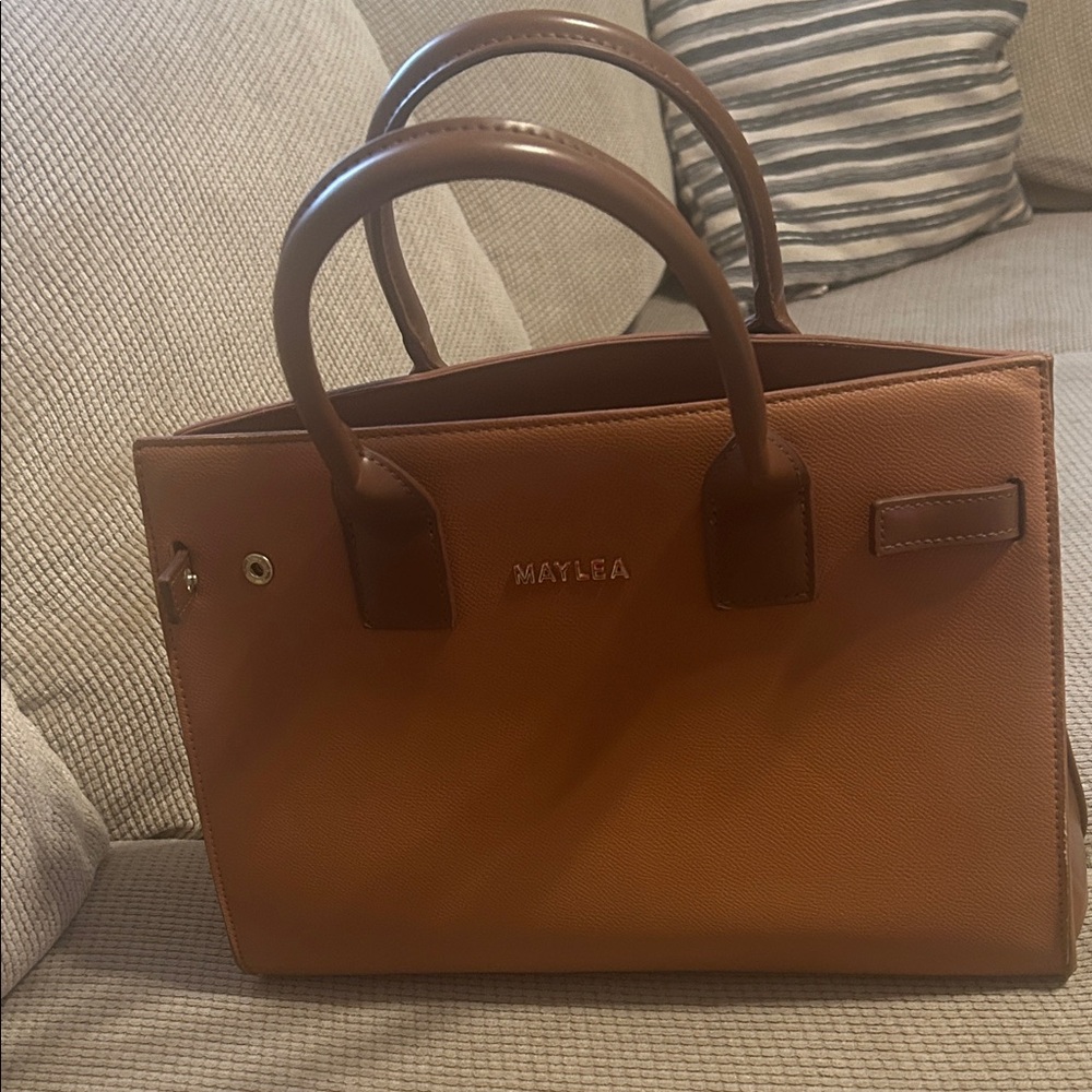 Mayle Tan Leather Satchel